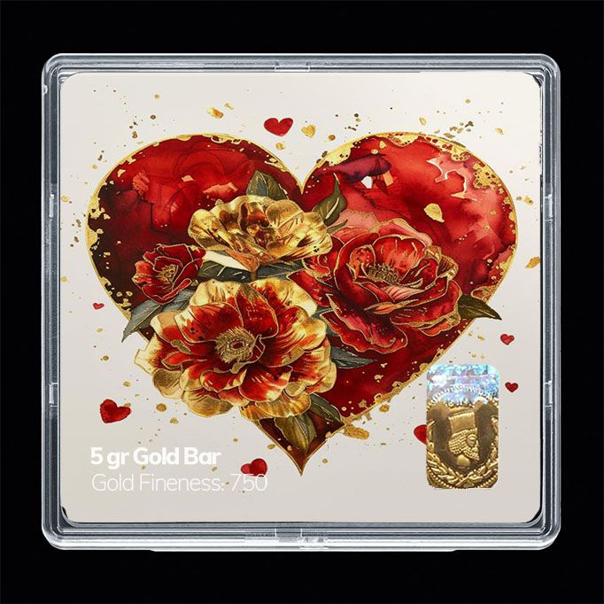 شمش طلا 18 عیار مدوپد مدل قلب کد sg11761