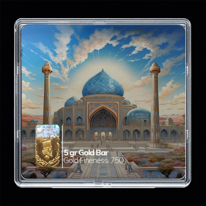 شمش طلا 18 عیار مدوپد مدل مسجد کد sg10612