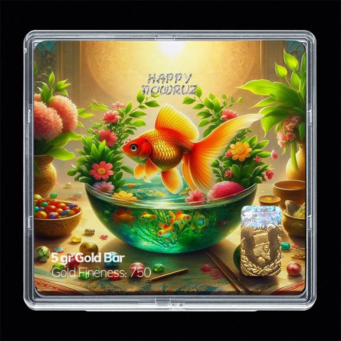شمش طلا 18 عیار مدوپد مدل نوروز و سال نو کد sg11538
