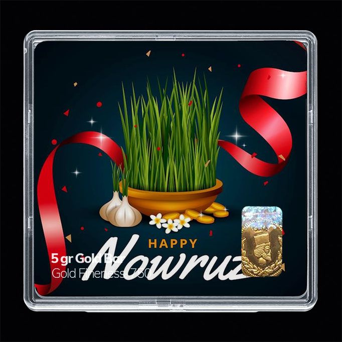 شمش طلا 18 عیار مدوپد مدل نوروز و سال نو کد sg11570