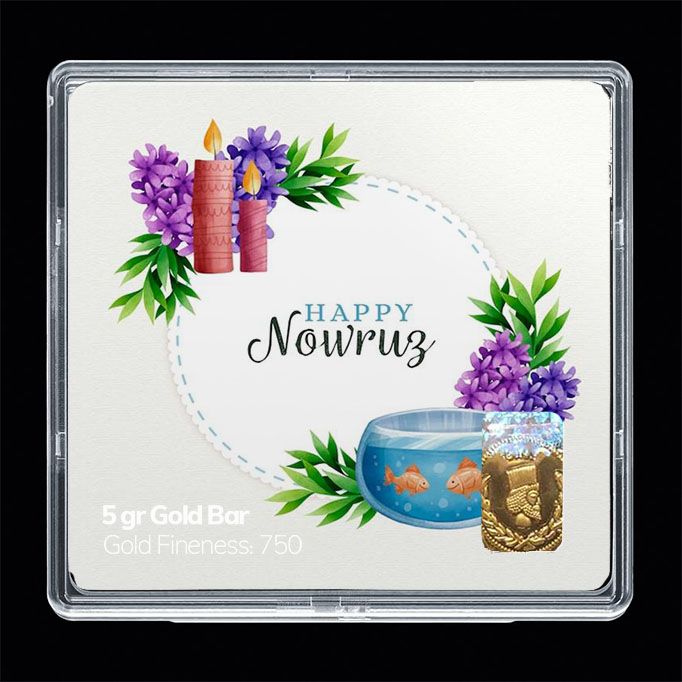 شمش طلا 18 عیار مدوپد مدل نوروز و سال نو کد sg11593
