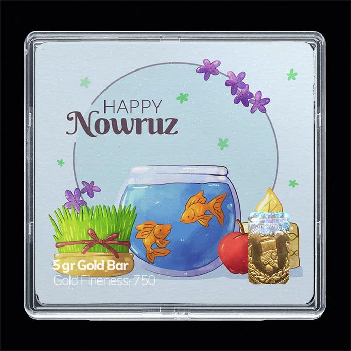 شمش طلا 18 عیار مدوپد مدل نوروز و سال نو کد sg11598