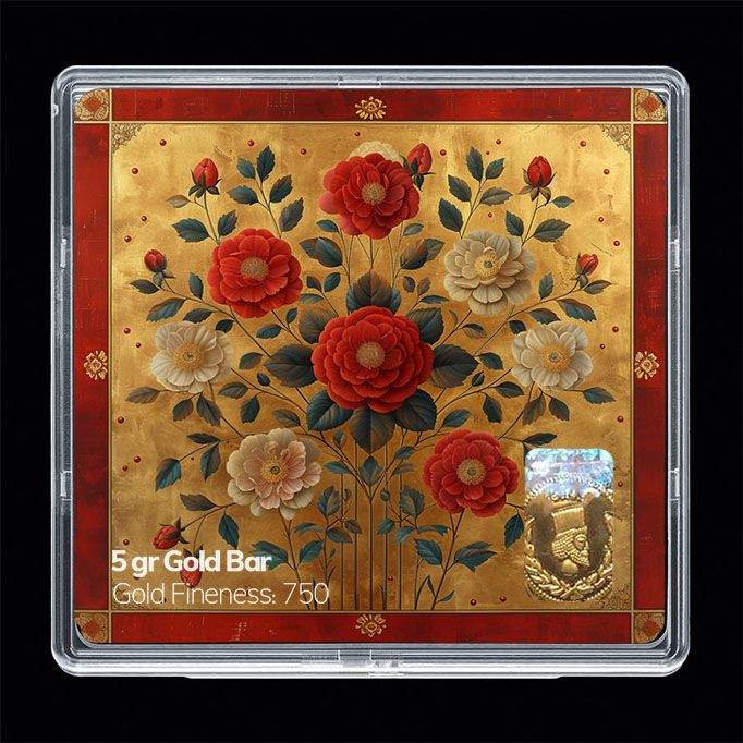 شمش طلا 18 عیار مدوپد مدل نوروز و سال نو کد sg11606