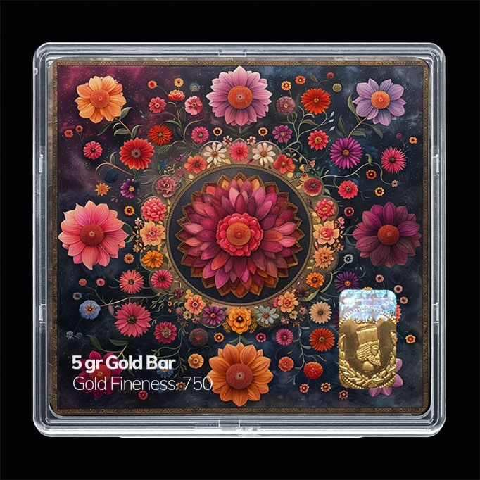شمش طلا 18 عیار مدوپد مدل نوروز و سال نو کد sg11642