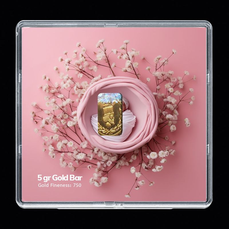 شمش طلا 18 عیار مدوپد مدل نوزاد کد sg 10266