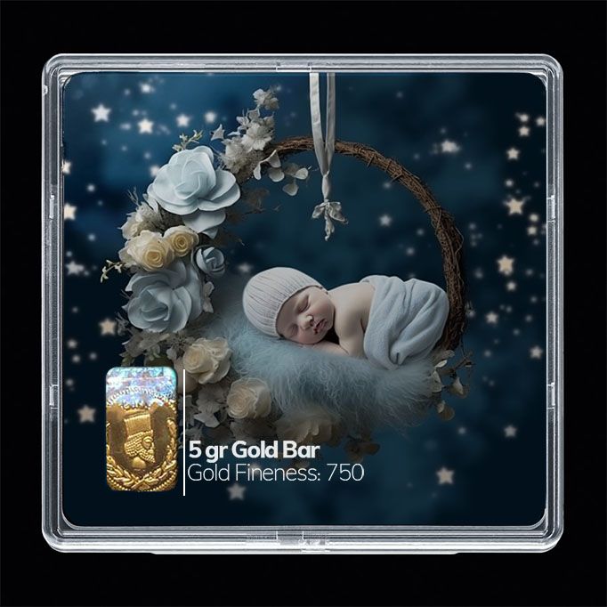 شمش طلا 18 عیار مدوپد مدل نوزاد کد sg10252