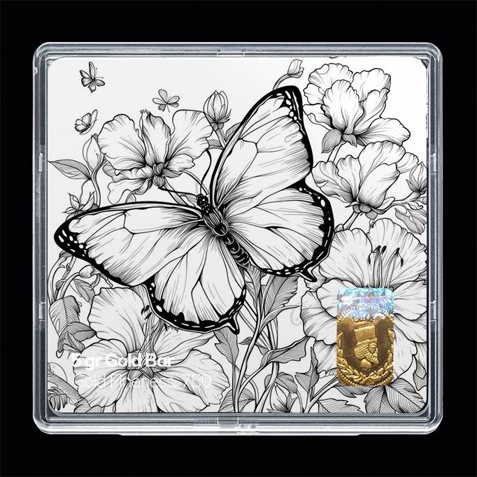 شمش طلا 18 عیار مدوپد مدل پروانه کد sg11799