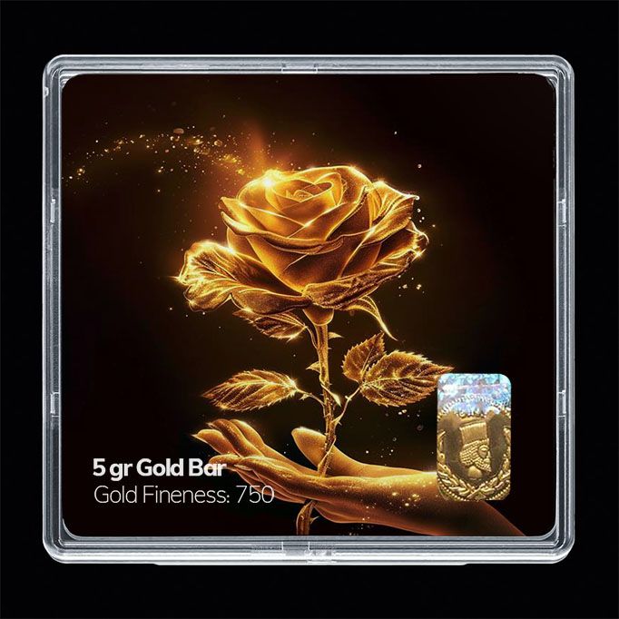 شمش طلا 18 عیار مدوپد مدل گل طلا کد sg11766