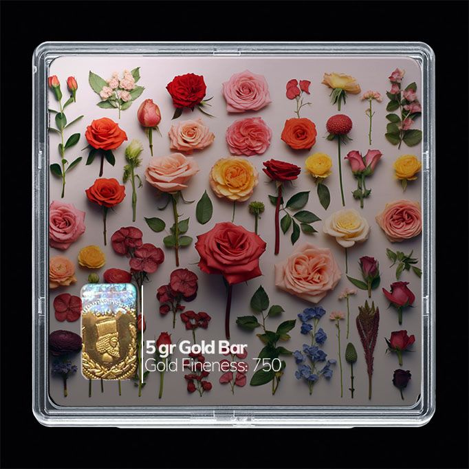 شمش طلا 18 عیار مدوپد مدل گل کد sg10356