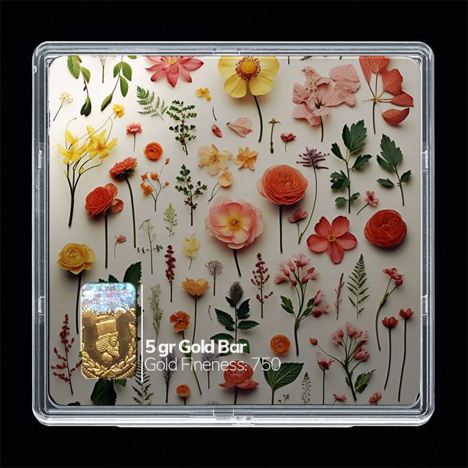 شمش طلا 18 عیار مدوپد مدل گل کد sg10366
