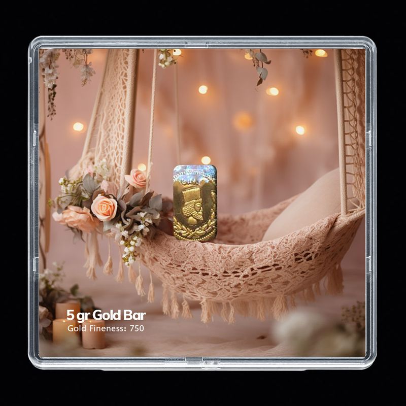 شمش طلا 18 عیار مدوپد مدل گهواره کد sg 10292