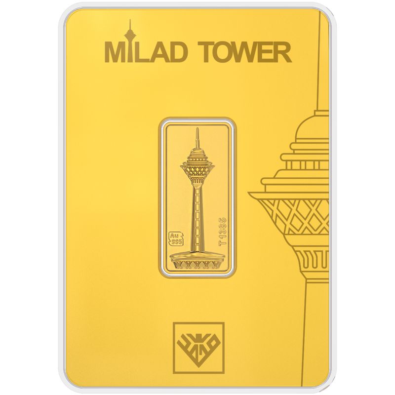 شمش طلا 24 عیار طلای محمد مدل برج میلاد کد m 1403 5