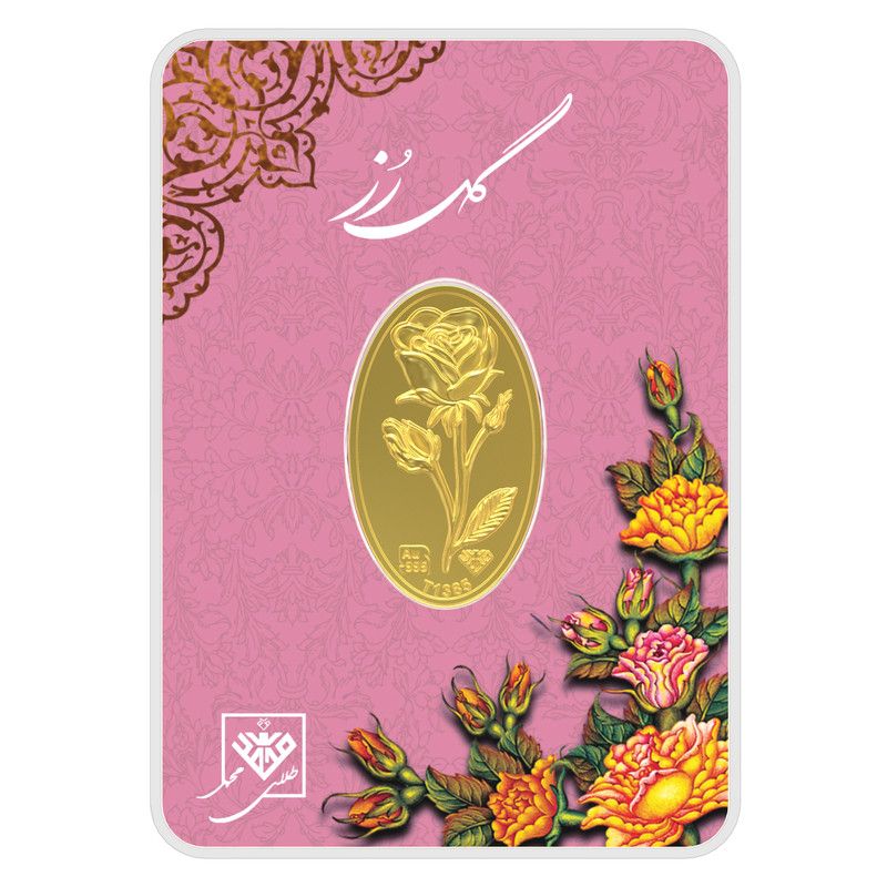 شمش طلا 24 عیار مدل گل رز کد f 1403 1