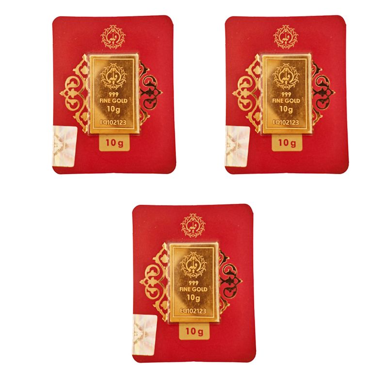 شمش طلا 24 عیار مدوپد مدل اقلیما کد eg10 3 بسته 3 عددی