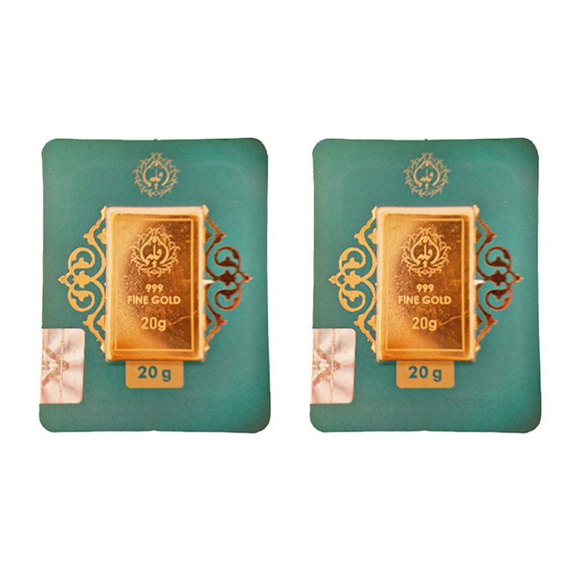 شمش طلا 24 عیار مدوپد مدل اقلیما کد eg20 2 بسته 2 عددی