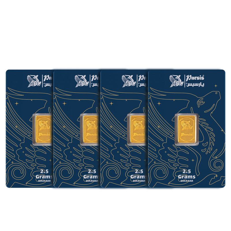 شمش طلا 24 عیار پارسیس مدل باندل 10 بسته 4 عددی