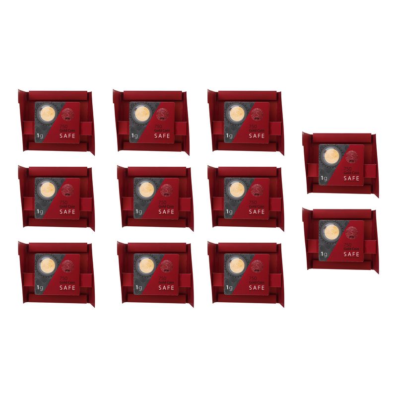 شمش طلای 18 عیار طلای سیف مدل h11 بسته 11 عددی