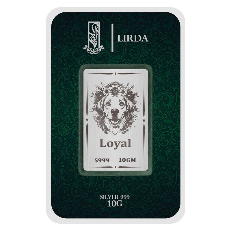 شمش نقره لیردا طرح سگ و گل کد 999 10 loyal