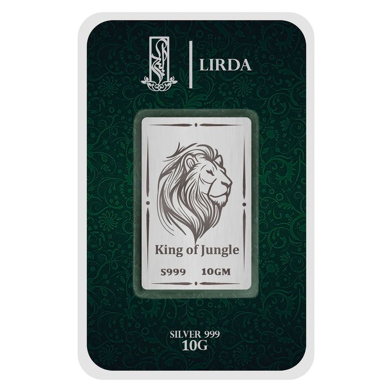 شمش نقره لیردا طرح شیر کد 999 10 king of jungle