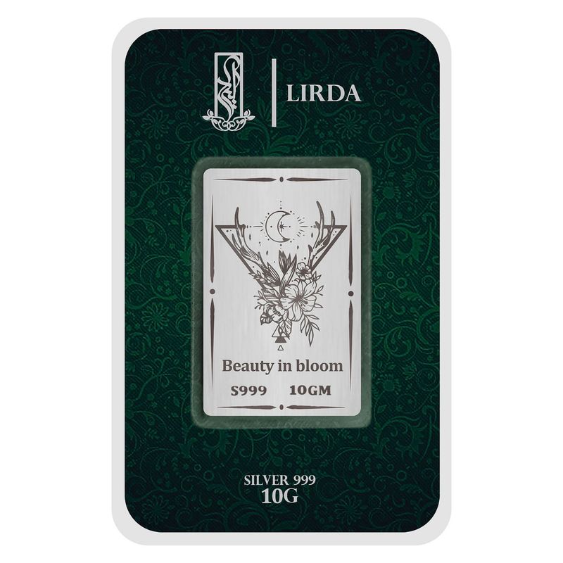 شمش نقره لیردا طرح ماه و گل 999 10 beauty in bloom