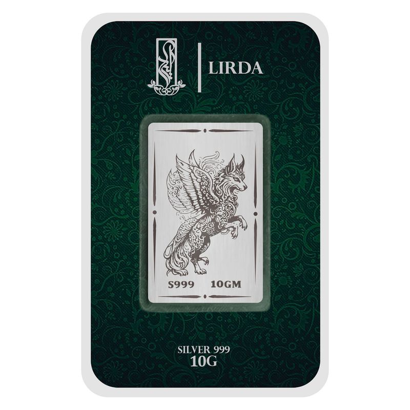 شمش نقره لیردا طرح گرگ بال دار 999 10 winged wolf