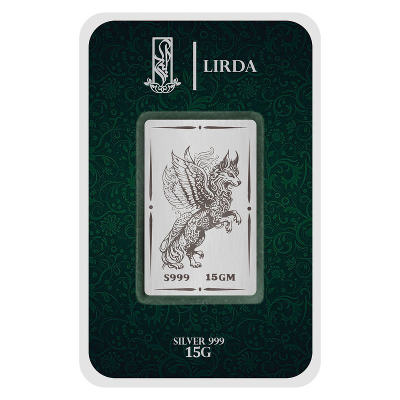 شمش نقره لیردا طرح گرگ بال دار 999 15 winged wolf