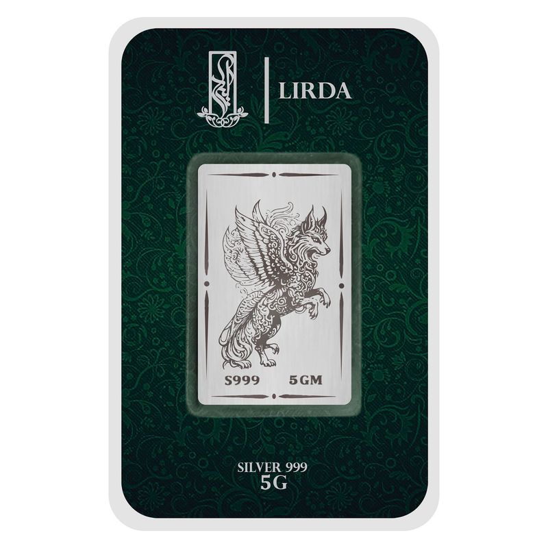 شمش نقره لیردا طرح گرگ بال دار 999 5 winged wolf