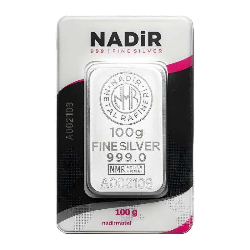 شمش نقره ندیر مدل 100g