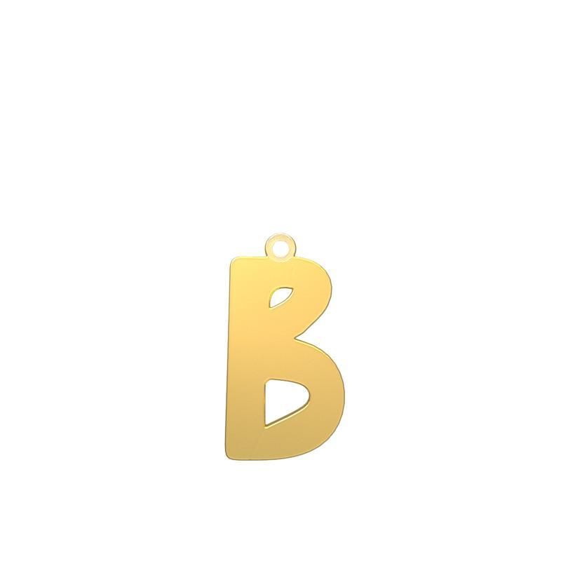 شمش نقره گالری طلا توسطی مدل حرف b کد nse761ca