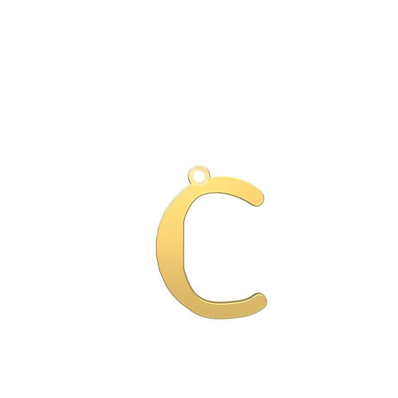 شمش نقره گالری طلا توسطی مدل حرف c کد nsd4c7f3