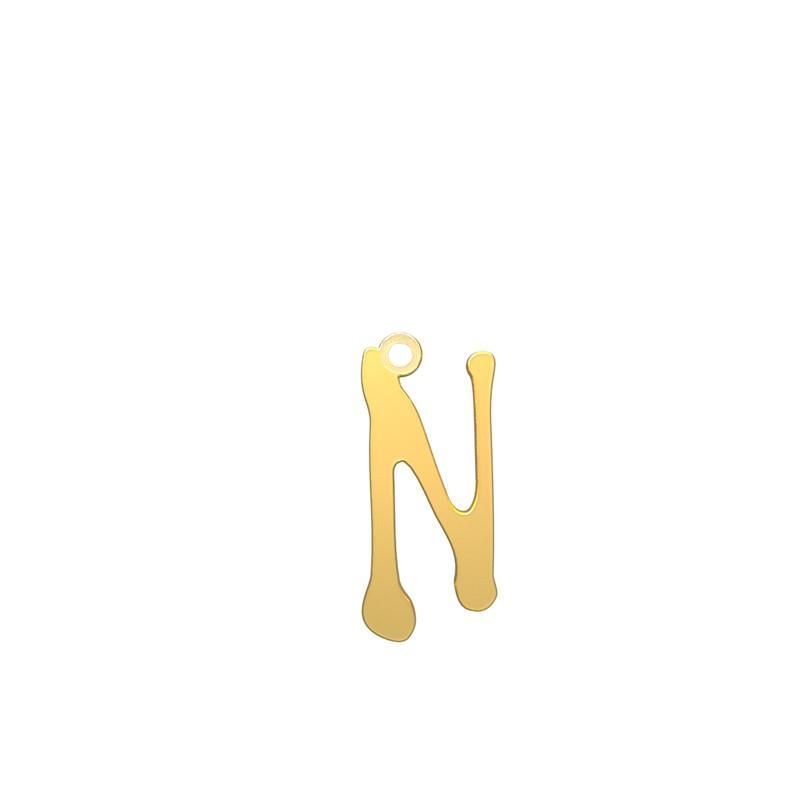 شمش نقره گالری طلا توسطی مدل حرف n کد nsab8d62