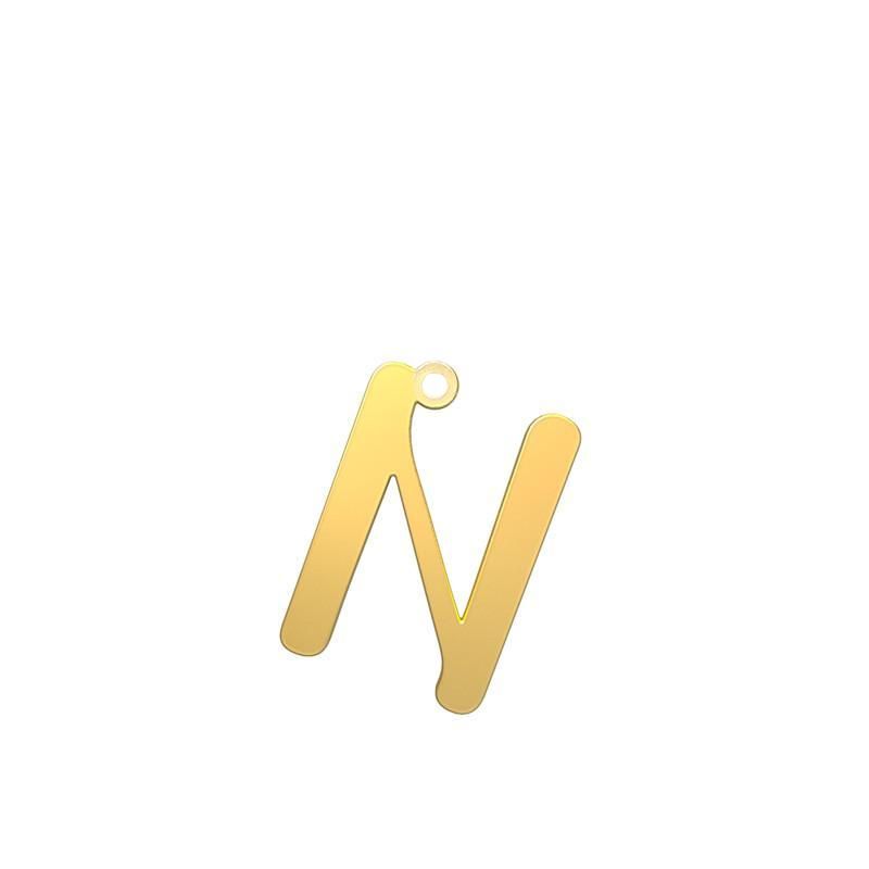 شمش نقره گالری طلا توسطی مدل حرف n کد nsd0189e