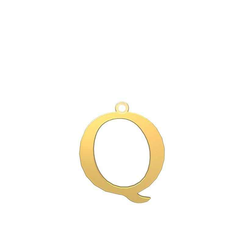 شمش نقره گالری طلا توسطی مدل حرف q کد ns9c601c
