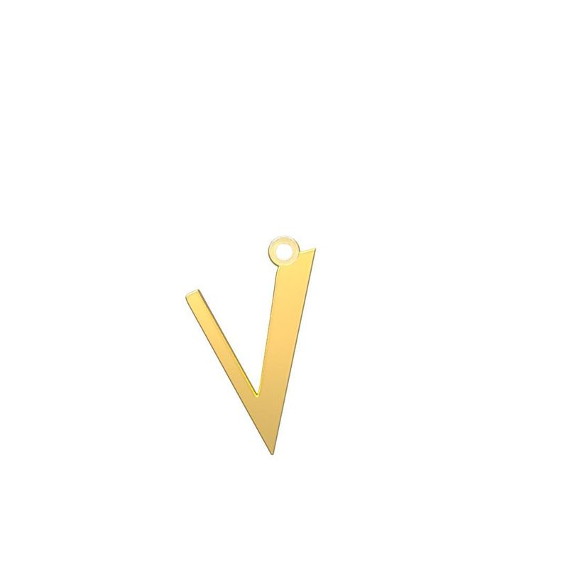 شمش نقره گالری طلا توسطی مدل حرف v کد nsc7601f