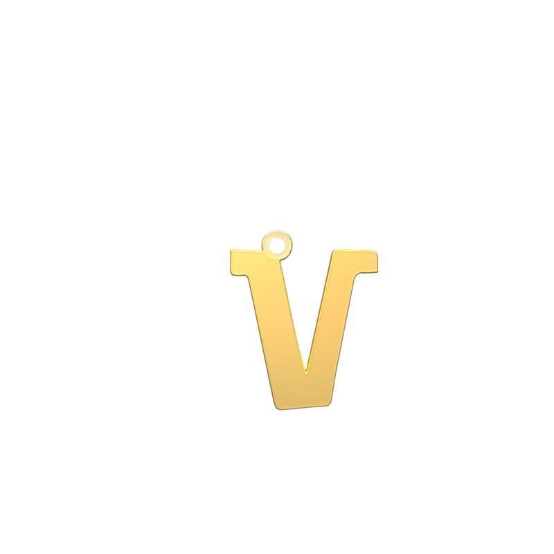 شمش نقره گالری طلا توسطی مدل حرف v کد nsd2bb15