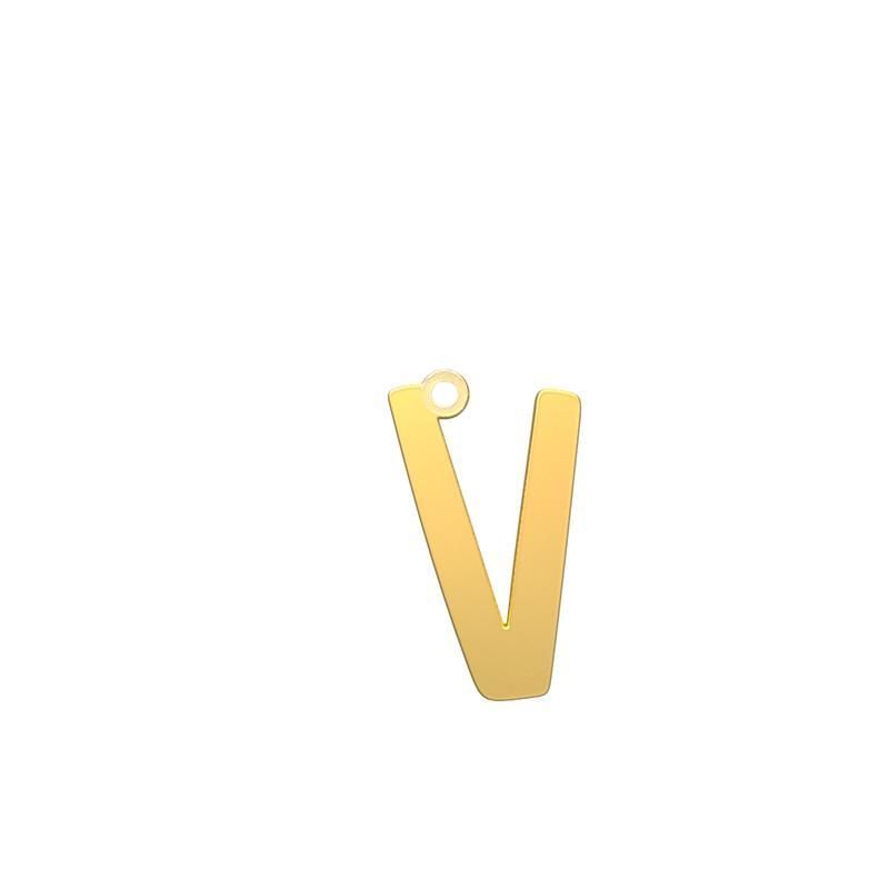 شمش نقره گالری طلا توسطی مدل حرف v کد nsd5968d