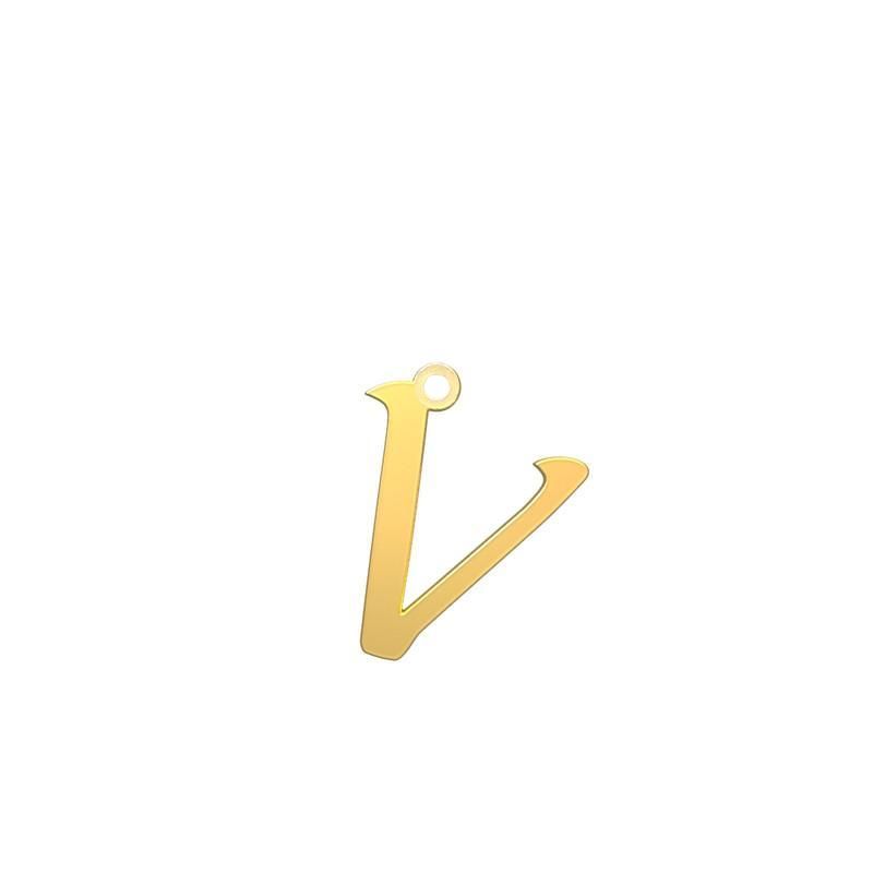 شمش نقره گالری طلا توسطی مدل حرف v کد nsd7c623