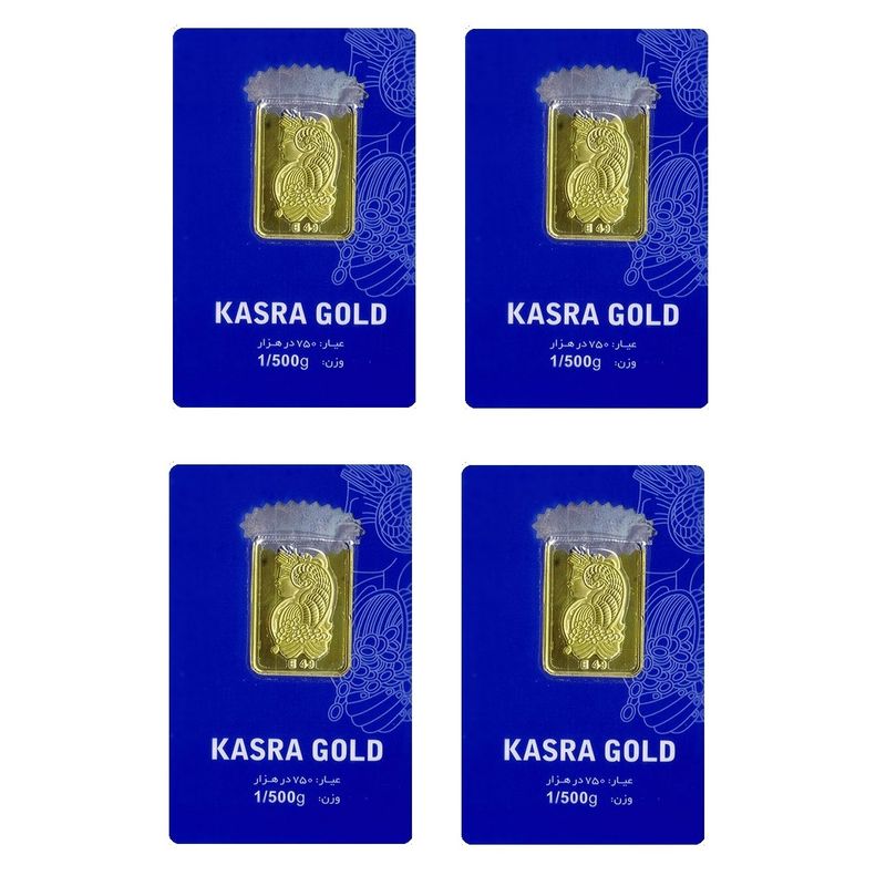 طلا گرمی 18 عیار گالری طلای نجفپور مدل k 4.8  بسته چهار عددی