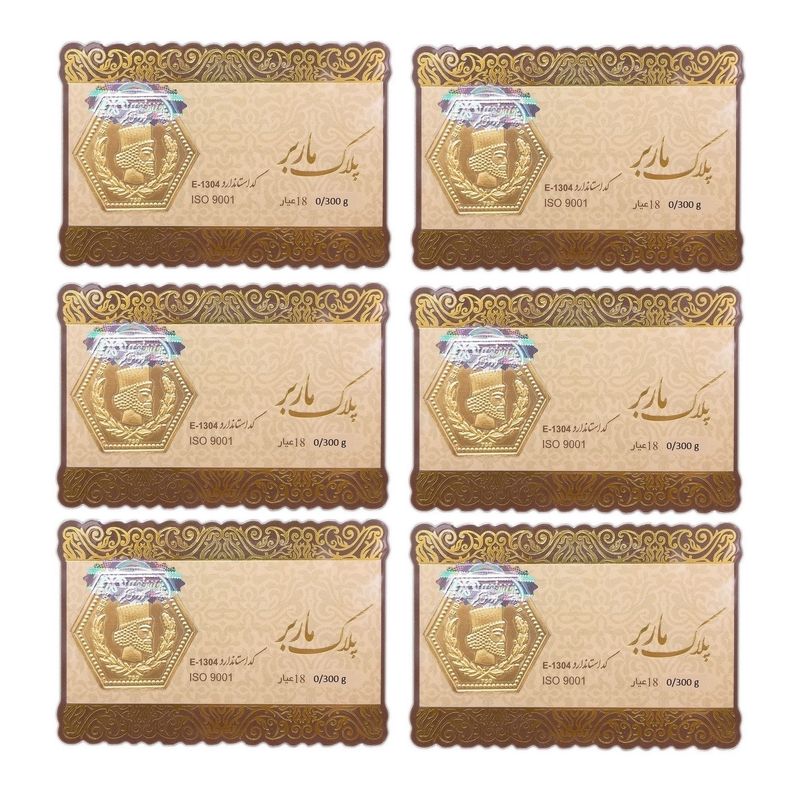 طلا گرمی 18 عیار گالری طلای نجفپور مدل m 1.800  بسته شش عددی