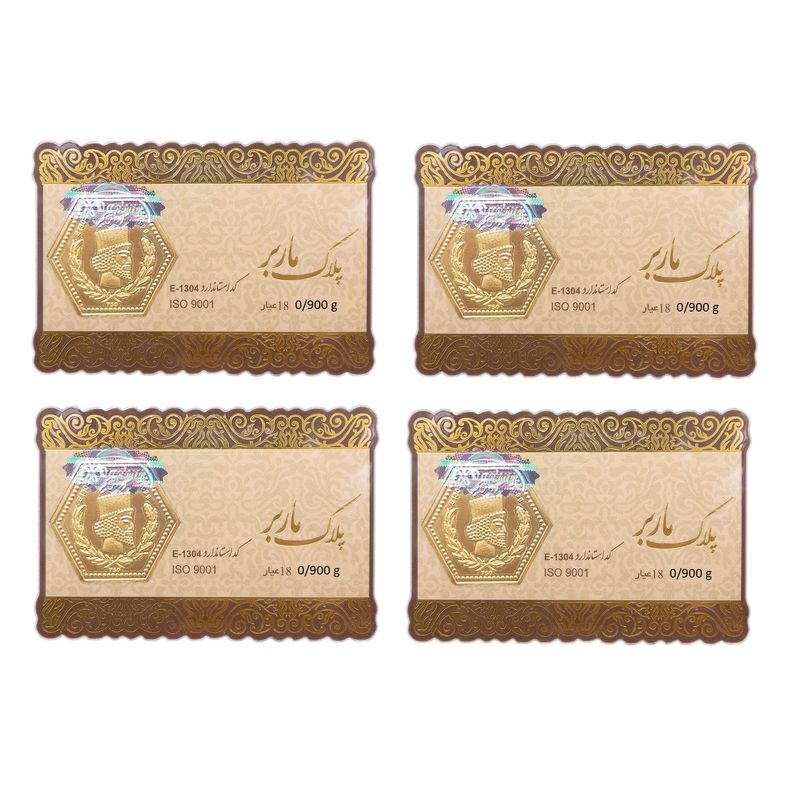 طلا گرمی 18 عیار گالری طلای نجفپور مدل m 3.600  بسته چهار عددی