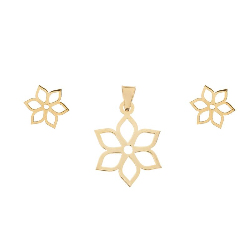 نیم ست طلا 18 عیار زنانه ماهک مدل ms0257