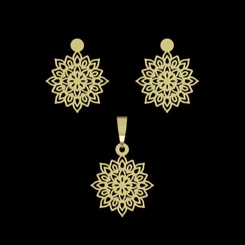 نیم ست طلا 18 عیار زنانه مدوپد مدل اسلیمی کد na13056