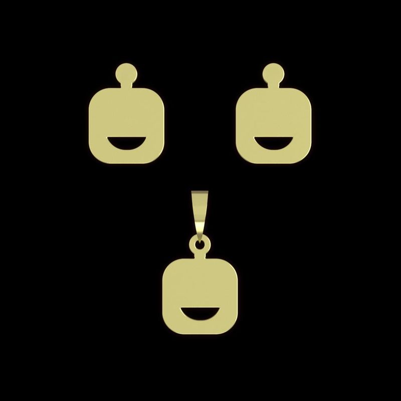 نیم ست طلا 18 عیار زنانه مدوپد مدل ایموجی کد na13222