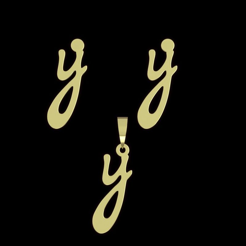 نیم ست طلا 18 عیار زنانه مدوپد مدل حرف y کد na17112