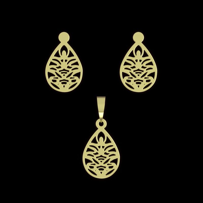 نیم ست طلا 18 عیار زنانه مدوپد مدل هندسی کد na11676