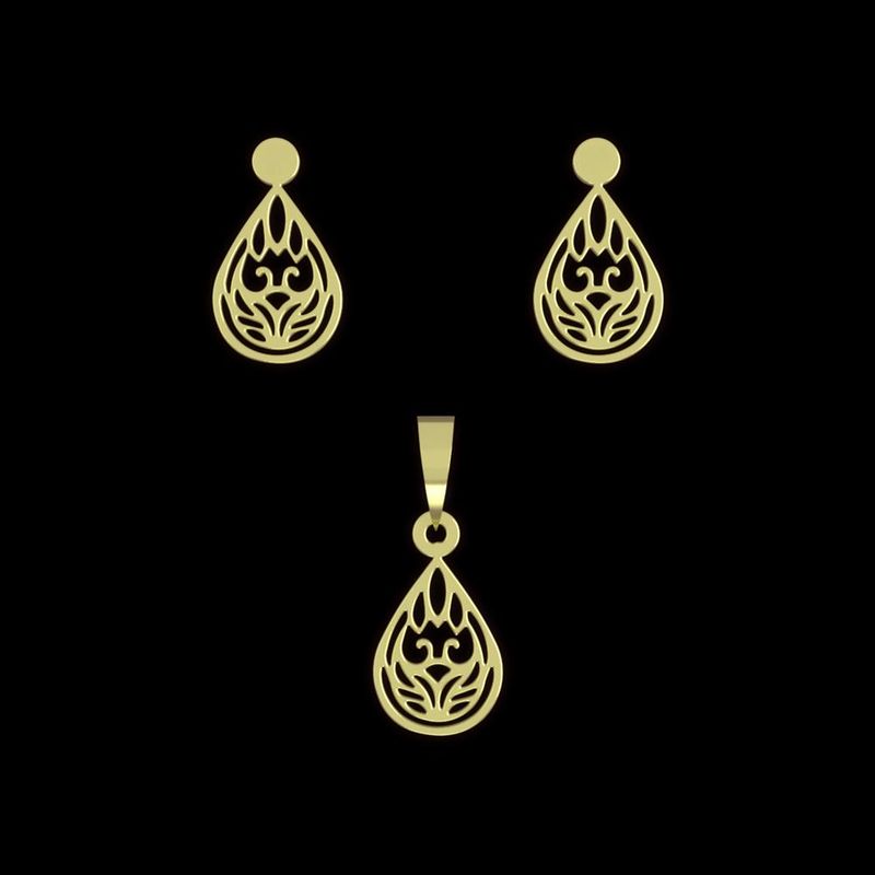 نیم ست طلا 18 عیار زنانه مدوپد مدل هندسی کد na13993