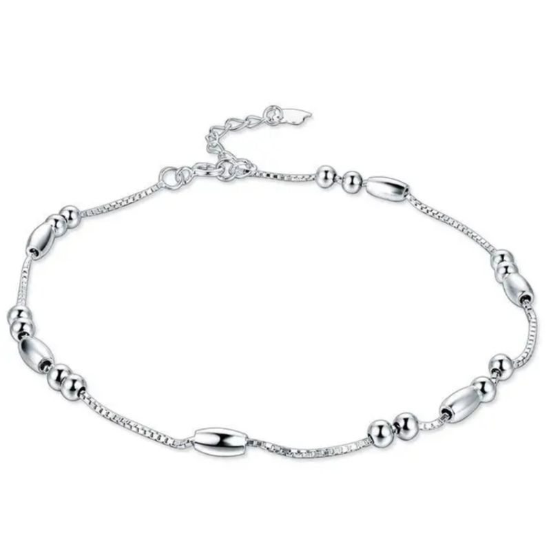 پابند نقره زنانه مدل گوی لوزی