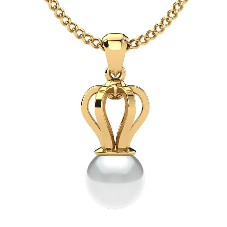 گردنبند طلا 18 عیار زنانه قیراط طرح مروارید کد gh1251