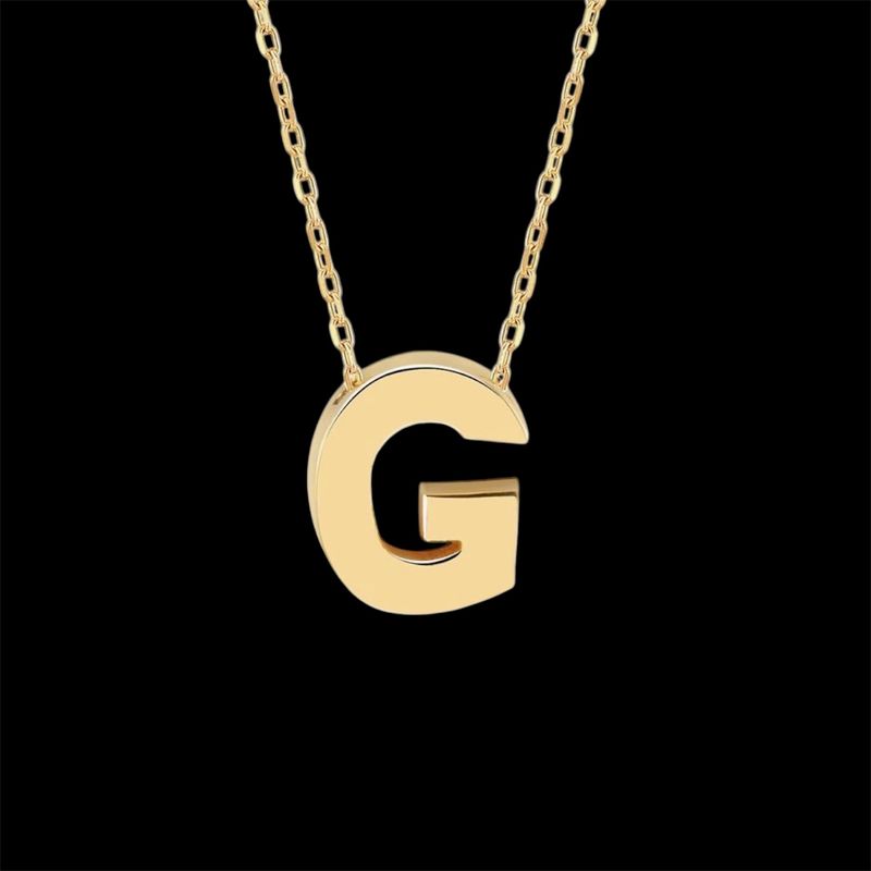 گردنبند طلا 18 عیار زنانه وی وی گلد گالری مدل حرف g