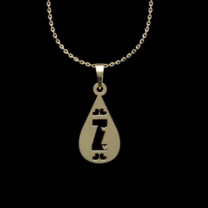 گردنبند طلا 18 عیار زنانه گالری طلا توسطی مدل z حرف کد f853f3